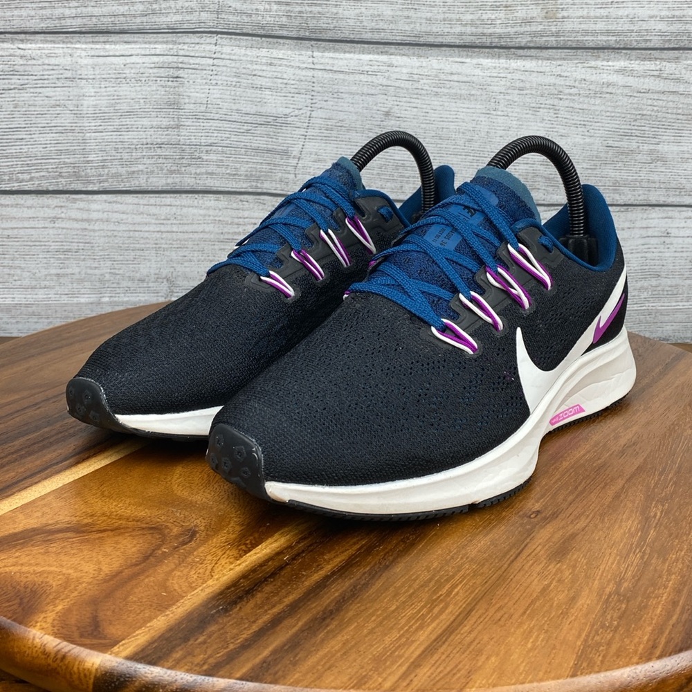 Nike Air Zoom Pegasus 36 Black Blue Running Shoe AQ2210-012 Women’s Size 8 - Picture 2 of 13